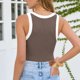 thumbnail image 2 of Mujeres Blusas de Verano sin Mangas Cuello en V Cuello Sólido Camiseta, Poliéster Suave Desgaste Diario Casual, Longitud Regular, 2 of 5