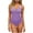 Purple, variant on One Piece Bathing Suit for Women Ruched V Neck Twist Front Cutout Swimsuit Tummy Control High Cut Slimming Swimwear