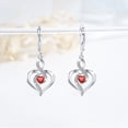 thumbnail image 5 of Coachuhhar Heart Leverback Earrings 925 Sterling Silver Infinity Birthstone Dangle Drop Earrings Love Heart Jewelry Birthday Gift for Women, 5 of 8