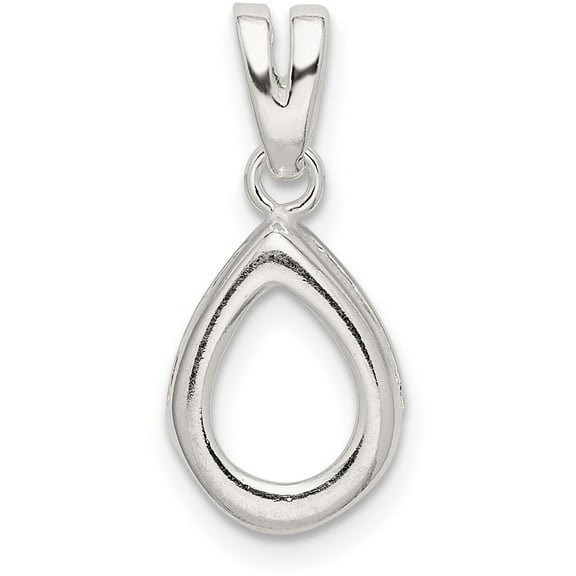 Sterling Silver 4 Prong Pear Pendant Setting 8X10mm
