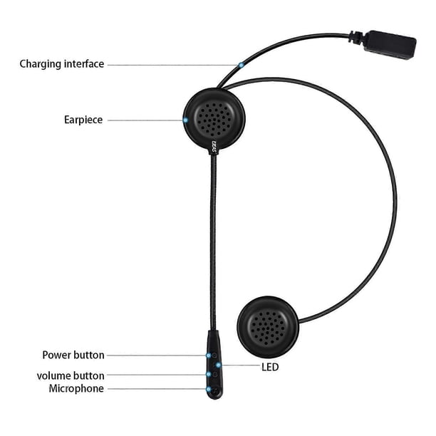 EJEAS E200 Bluetooth Motorcycle Helmet Wireless Headset Full-duplex Motorbike Intercom 300M Skiing Communication Moto for Two Rider