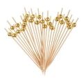 thumbnail image 1 of Uxcell 200Pcs Palillos de Cóctel Espejo Perla Palillos de Bambú para Bebidas Comida Fruta, Tono Dorado, 1 of 6