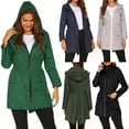 thumbnail image 5 of Women Water Resistant Zip Up Hooded Windbreaker Lightweight Rain Jacket Coat Top,S-2XL, 5 of 8