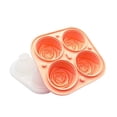 thumbnail image 1 of Toystoory Molde de cubitos de hielo de 4 agujeros, forma de rosa de silicona, bandeja de Chocolate para bebidas frías, molde casero para hacer Barra de herramientas Rosado, 1 of 6