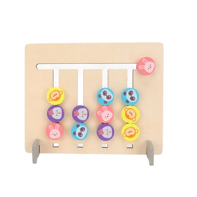 Wooden Block Logic Toy, Color Cognition Four Color Animal Logic Training Wooden Block Toy Intelligence Development For Home