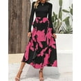 thumbnail image 5 of FreshPretty Womens Floral Maxi Dress Spring Summer Casual Crewneck Long Sleeve Ruffle Flowy Cocktail Wedding Guest Dresses, 5 of 7
