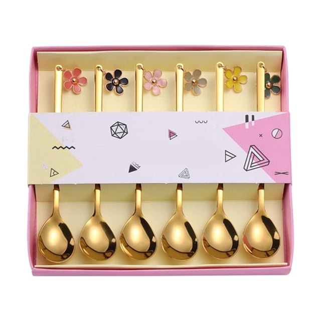 Coffee Gift Set - Multicolor Stainless Steel Cutlery Set - Christmas Spoon Fork Gift Set