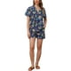 thumbnail image 2 of Conjuntos Hawaianos para Mujeres de 2 Piezas, Camisa Floral de Botones y Pantalones Cortos, Atuendos Casual de Vacaciones Tropicales en Playa 2026 L Azul Real, 2 of 5