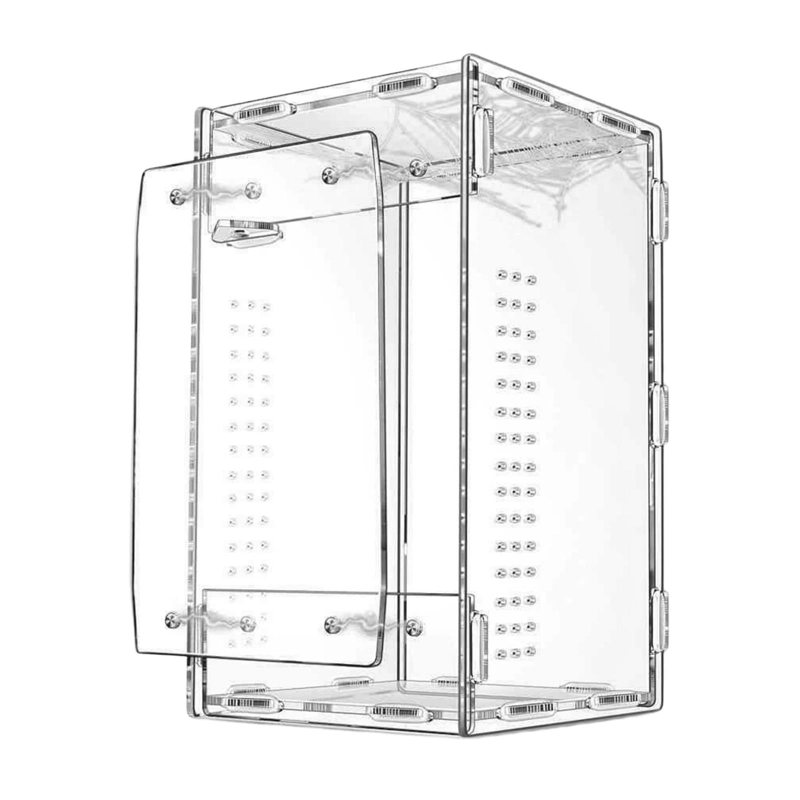 Bvdfgk Reptile Terrarium Acrylic Clear Enclosure for Chameleons Geckos Hermit Crabs
