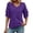 Purple, variant on Women's V-Neck Loose Fit T-Shirt Double Layer Flounce Short Sleeve Casual Top Oversized T-shirts Short Sleeve Crewneck Casual Tops