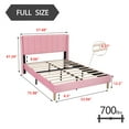 thumbnail image 4 of alazyhome Full Size Upholstered Platform Bed Frame, Easy Assemble, Pink, 4 of 7