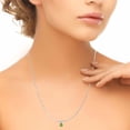 thumbnail image 3 of Mauli Jewels Engagement Necklace for Women 2.35 Carat Cushion Shaped Peridot and Diamond Pendant 4-prong 10K White Gold|Silver Chain, 3 of 4