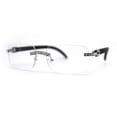 thumbnail image 3 of OG Rhinestone Stud Rimless Rectangle 90s Hip Hop Rapper Silver Black Clear Lens Eyeglasses, 3 of 4