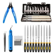 KINGROON Deburring Tool Kit Engraving Knife Carving Tool DIY 3D Printer Part 3D Model File Cutter Scraper Material Removal Tool with Chiseling Blade/ Stencil Edge Blade/Fine Point Blade and More