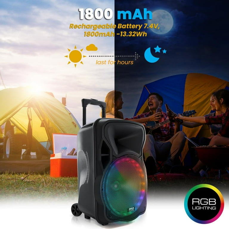 Pyle PSUFM1280B Portable PA Speaker System Bundle Kit With Built