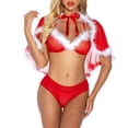thumbnail image 3 of Conjunto de ropa interior sexy de Navidad para mujer, traje de cosplay de fiesta de lencería de encaje, M Inevent XX000091-02, 3 of 7