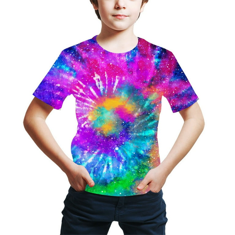 Avrntaa Tie Dye T Shirts for Kids Hippie Top Tees for Boys