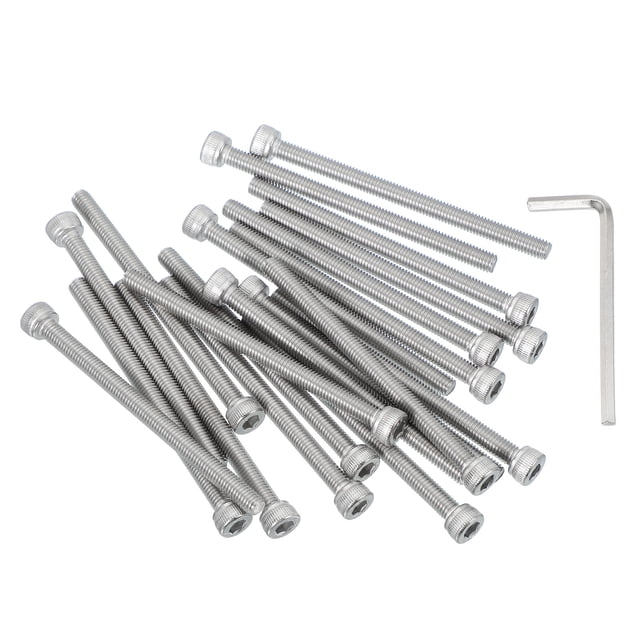 Uxcell Hex Socket Head Cap Screws Bolts, Stainless Steel Socket Drive Machine Screws with Hex Wrench, Full Threads M5 x 70mm 20