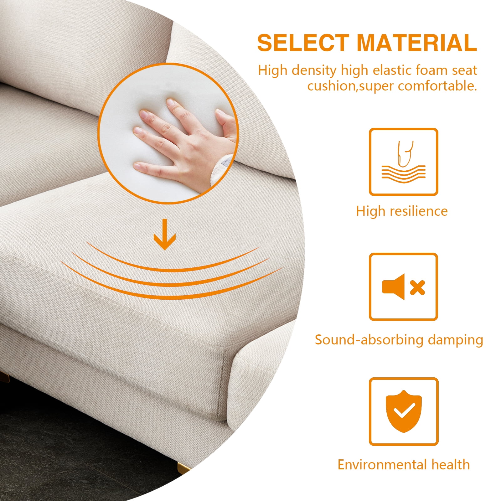 TrumanPick Convertible Sectional Sofa Couch, Modern&nbsp;3 Seat L Shaped Couch with Chaises for Living Room Furniture, Beige