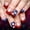 No tools, variant on Short glossy red & blue multicolor glitter stripe Independence Day press-on nails, star design, 24-piece
