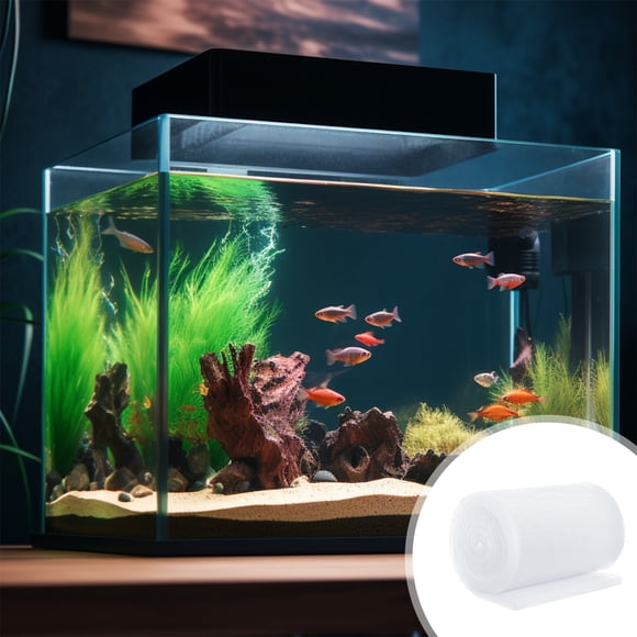 White Cuttable Aquarium Filter Pad,Aquarium Filter Media Floss, Thick High Density Filter Media Roll for Freshwater Saltwater Fish Tanks, Pond Filters for Fish Tank, High Efficiency Aquarium Filter
