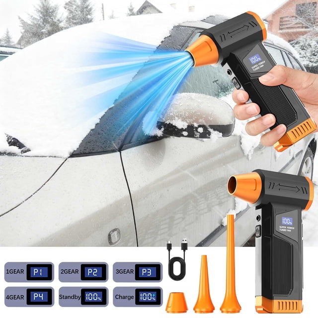 Cordless Air Duster 110000 Rpm Electric Air Blower | High Mode Compressed Air Cleaner for Keyboard, Electronics, Car Interior | Rechargeable Handheld Dust Blower with Brushless Motor and Led Light