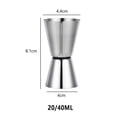 thumbnail image 1 of Jigger de acero inoxidable Leke de 15 y 30 ml, 20 y 40 ml, 25 y 50 ml, vaso medidor para cócteles y bebidas alcohólicas., 1 of 8