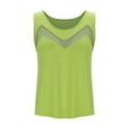 thumbnail image 5 of ITSAME Women's Plus Size Tank Tops, Lace Sexy Crewneck Sleevless Soft Breathable Summer Casual Dressy Blouse Green L, 5 of 7