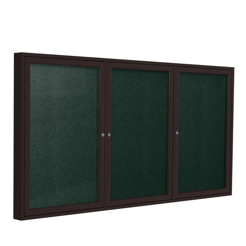 Ghent's Vinyl 36" x 72" 3 Door Enclosed Bulletin Board in Black