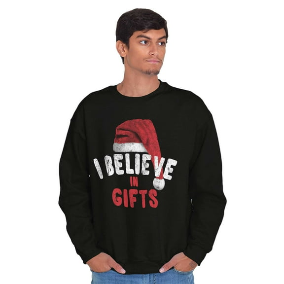 Xmas I Believe in Christmas Presents Unisex Plus Fleece Graphic Sweatshirt Brisco Brands 4X