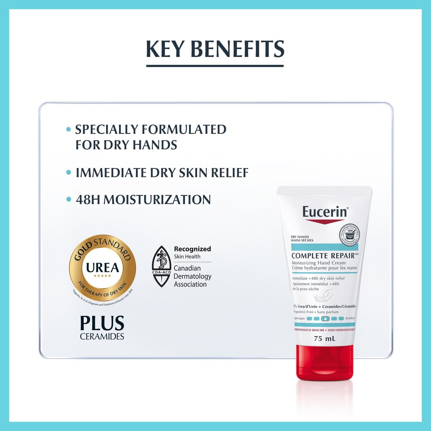 EUCERIN Complete Repair Moisturizing Hand Cream for Dry to Very Dry Skin, 75mL