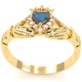 thumbnail image 5 of Claddagh Lab-Created Alexandrite Diamond Ring In Solid 14k Yellow Gold, 5 of 6