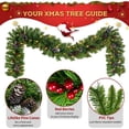thumbnail image 6 of Christmas Decoration 4-Piece Set, Pre-lit Christmas Fireplace Decorations, Front Porch Christmas Decorations, Artificial Christmas Garland, Wreath and Set of 2 Entrance Trees with Lights, 6 of 7