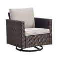 thumbnail image 2 of POCASSY Swivel and Rocking Chair, Brown Wicker Outdoor Lounge Chair, Beige, 2 of 8