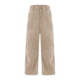 thumbnail image 6 of GEWSEY Womens Corduroy Pants High Waisted - Wide Leg Pant Casual Loose Trousers with Pocket Fall Winter Outfits (Khaki, XS), 6 of 6