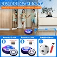 thumbnail image 3 of Hover Soccer Ball,4-in-1 Hover Soccer Ball Hockey Bowling Set for Kids 6-12,LED Soccer Games Indoor&Outdoor Toys Birthday Christmas Gifts for Kids Boys Girls 3 4 5 6 7 8 9+ Year Old, 3 of 9