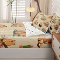 thumbnail image 5 of Manfei Cute Capybara Zipper Full Size Comforter Sets with Fitted Sheet and 2 Pillowcases,Kawaii Turtle Zipper Bedding Set,Beige,Polkadot Reversible,4pcs, 5 of 8