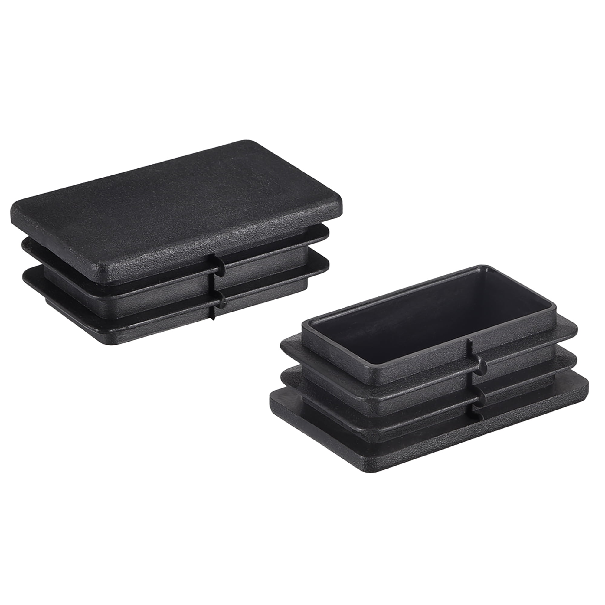 40mm x 25mm Rectangle PP End Cap Desk Chair Furniture Leg Foot Cover Insert Black 20Pcs 