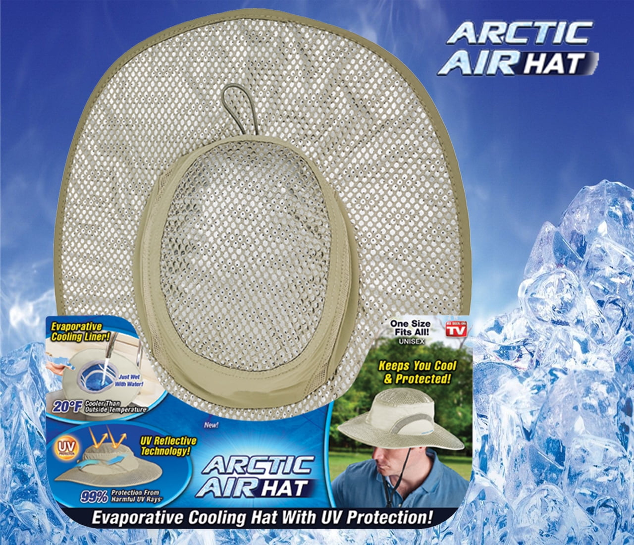 Arctic Air Hat Evaporative Cooling Hat | UV Protection Hat | Protection  from harmful UV Rays | Keeps Your Head 20° F Cooler | Cool & Comfortable