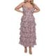 thumbnail image 2 of Lucakuins - Vestido largo para mujer, con estampado floral, cuello en V, con volantes escalonados, sin mangas, camisola para ropa de calle Lucakuins moda, 2 of 9