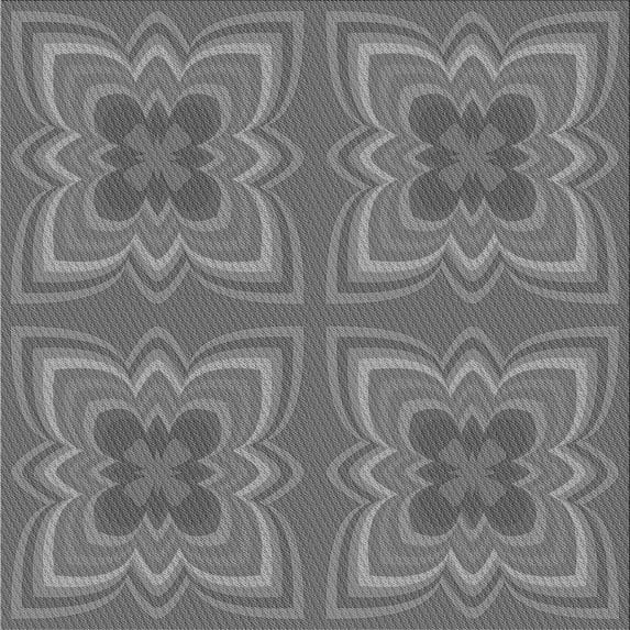 Ahgly Company Indoor Square Patterned Carbon Gray Area Rugs, 4' Square