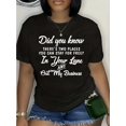 thumbnail image 1 of Plus Size Did You Know Print T-Shirt, Casual Crew Neck Short Sleeve T-Shirt, Women's Plus Size&nbsp;Clothing, 1 of 5