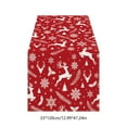 thumbnail image 3 of Christmas Table Runner Elegant Christmas Runner 13x48 Inch Reindeer Snowflake Christmas Tree Merry Christmas Red Runner for Home Kitchen Dining Party Holiday Indoor, 3 of 6