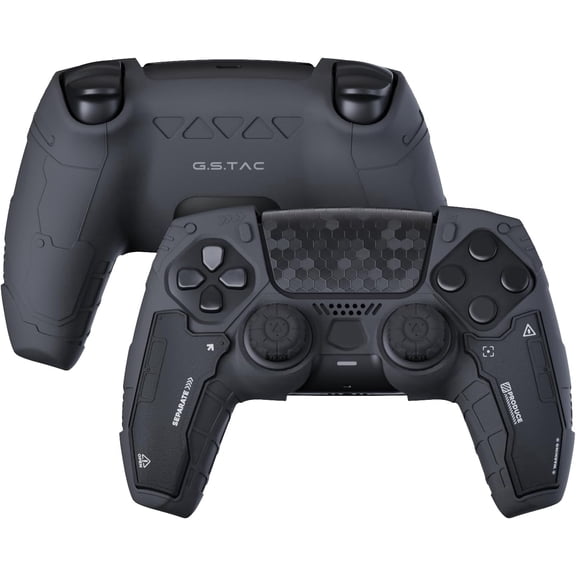 GeekShare PS5 Skin Silicone Protective Case Thumb Grips Sticker for PS5 Controller Black