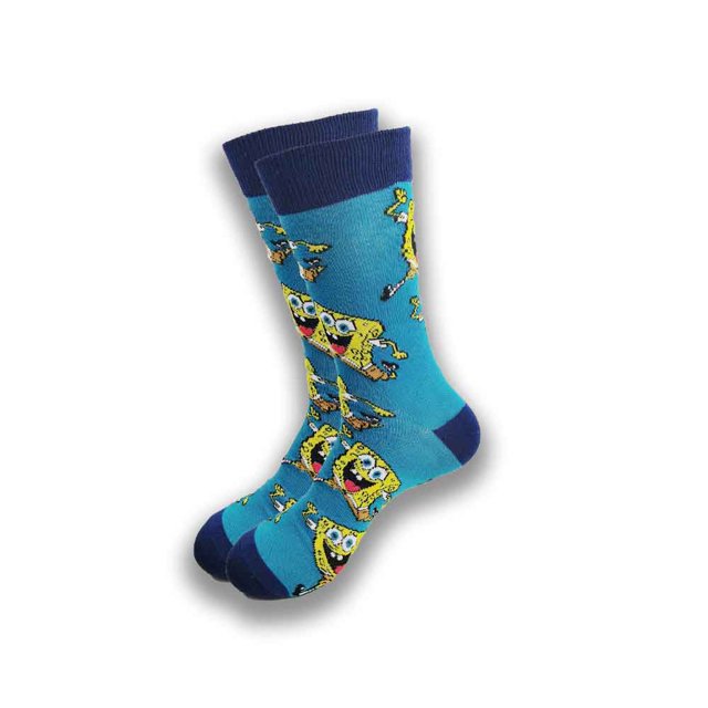 A Pair of Autumn and Winter Men Women Socks Fashion Cartoon Happy Novel Quality Stitching Soft and Comfortable Crew Socks Gao Jinjia LED