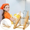 thumbnail image 5 of 6 Pcs Wooden Dish Rack Bamboo Drying Rack Stand Kitchen Plate Organizer Plate Holder for Cabinet Cutting Board Display Stand for Dish Plate Bowl Water Bottles Cup Pot Lid Cutting Board, 5 of 9