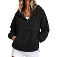 thumbnail image 2 of POTETI Sweatshirts for Women Plus Size Hooded Lightweight Hoodies for Women Fall Warm Long Sleeve Button Solid Color Comfortable Pullover Tops, 2 of 7