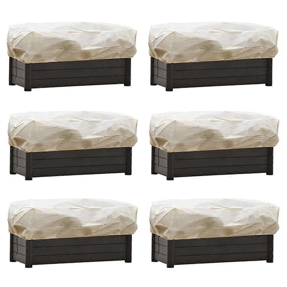 Maceta rectangular para plantas, manta antihielo con cremallera y cordón ajustable para exteriores, 150 x 40 x 45 cm, paquete de 6 unidades.