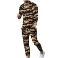 thumbnail image 2 of Aueoeo 2 Piece Tracksuit Outfits For Mens Casual Camouflage Graphic Print Crewneck Pullover and Sweatpants Sport Set, 2 of 7