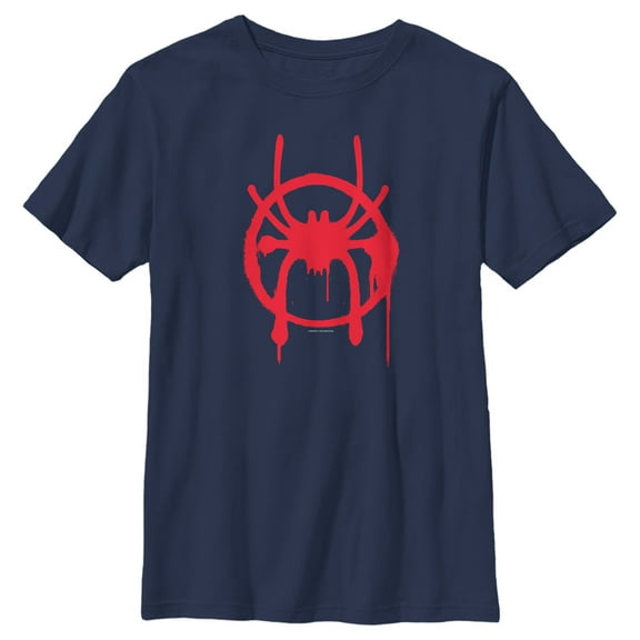 Boy's Marvel Spider-Man: Into the Spider-Verse Symbol  Graphic Tee Navy Blue Small